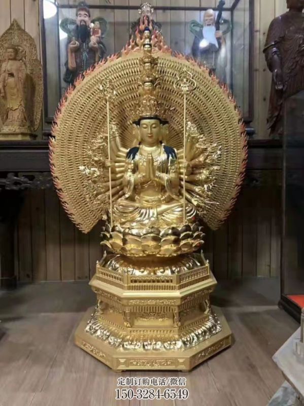 通用千手观音佛像,鎏金效果,彩绘观音佛像生产 通用千手观音佛像,鎏金效果,彩绘观音佛像生产